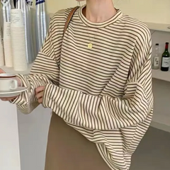 Aesthetic Striped Oversized Long Sleeve Tee