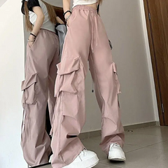 Baggy Drawstring Parachute Cargo Pants