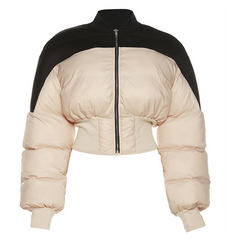 Corset Design Zip Up Bomber Jacket