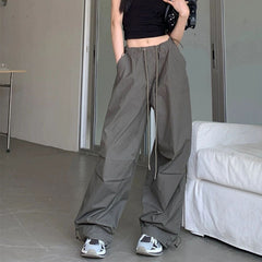 Drawstring Loose Cargo Wide Leg Pants