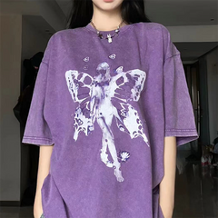 Fairycore Vintage Washed Oversized Tee