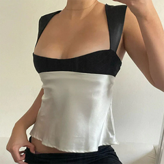 French Maid Satin Tank Top