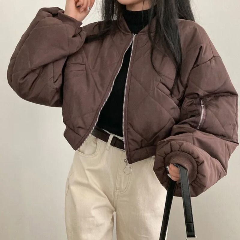 Vintage Irregular Design Bomber Jacket