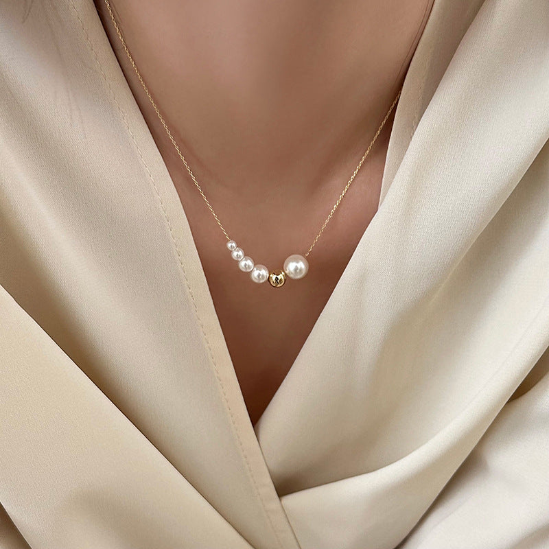 Double-layer Pearl Camellia Necklace