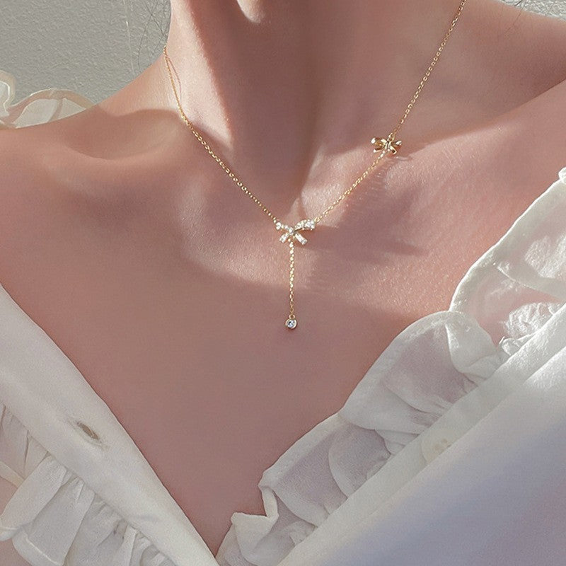 Double-layer Pearl Camellia Necklace