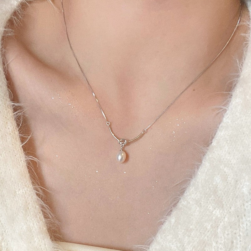 Double-layer Pearl Camellia Necklace