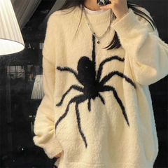 Spider Print Loose Sweater