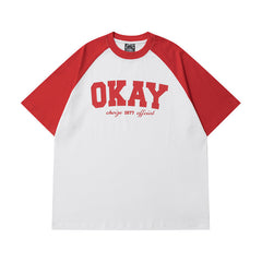Vintage Letter Print Raglan Oversized T-shirt