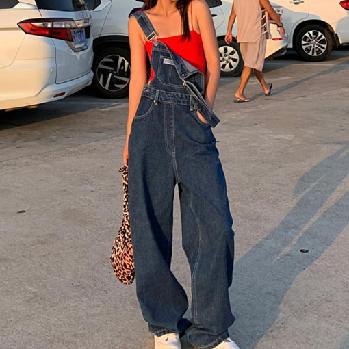 Vintage Washed Boyfriend Denim Overall