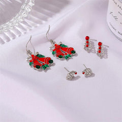 Christmas Three-Piece Santa Claus Bell Earrings