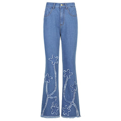 High Waist Slim Fit Flared Jeans