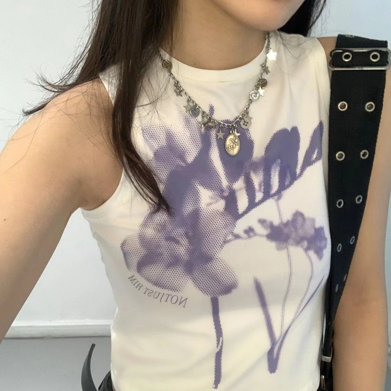 Aesthetic Lavender Print Crop Top