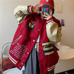 Harajuku Embroidery All-match Student Coat