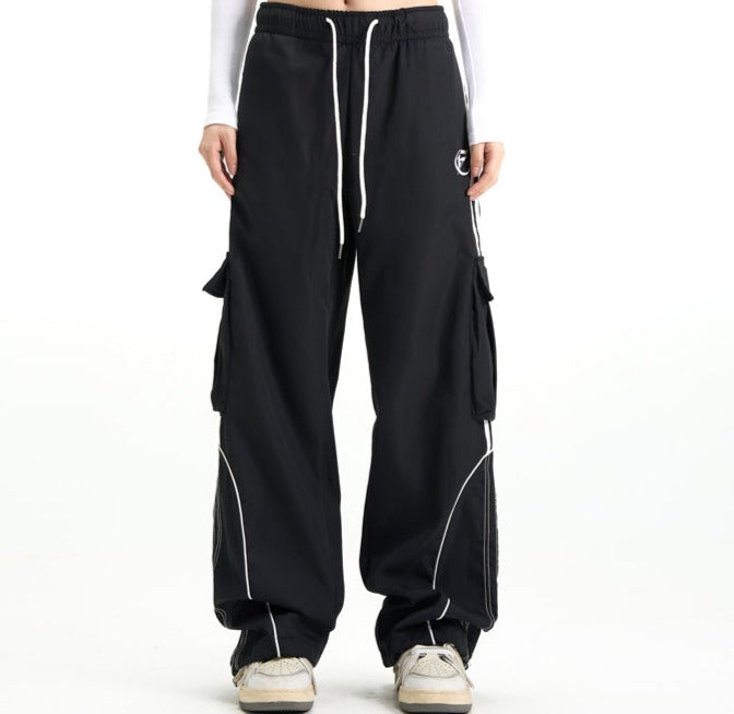 Vintage Piping Details Cargo Sweatpants