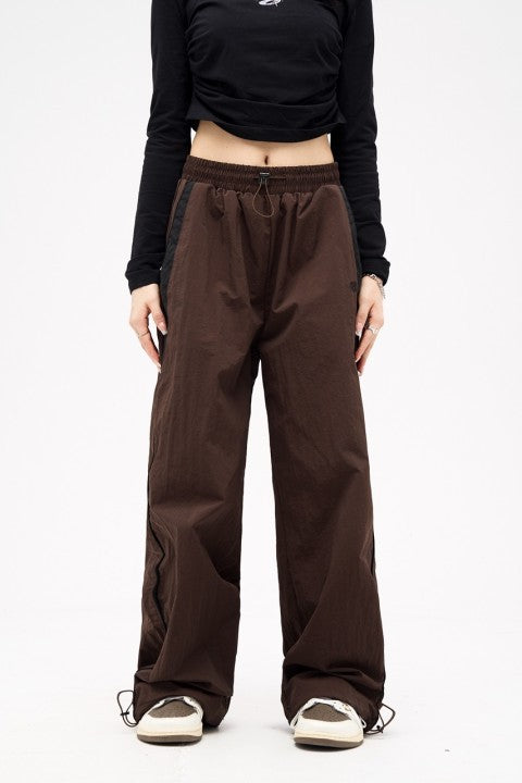 Contrast Piping Baggy Sweatpants