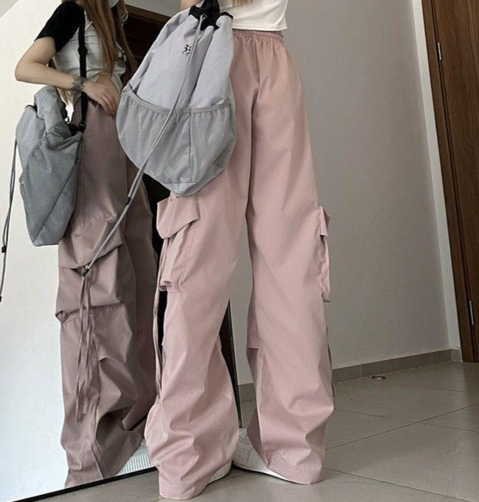 Baggy Drawstring Parachute Cargo Pants