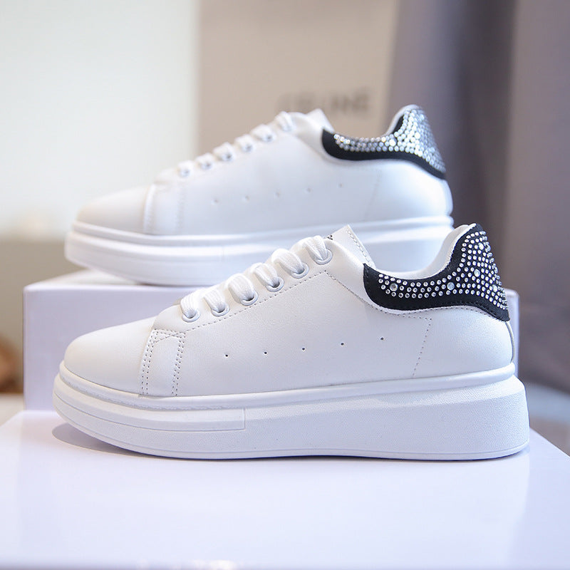 Thick-soled White Sneakers