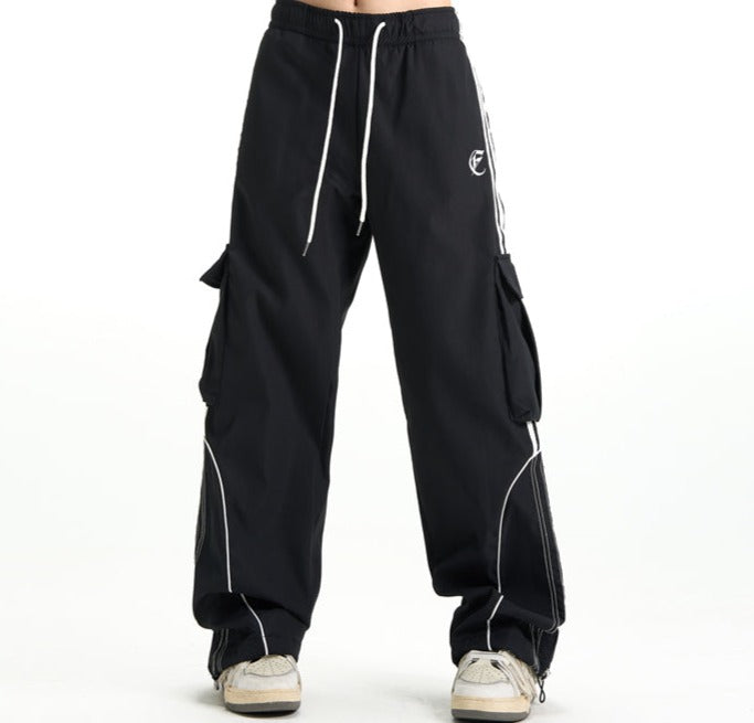 Vintage Piping Details Cargo Sweatpants