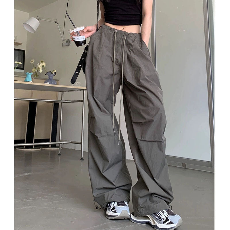 Drawstring Loose Cargo Wide Leg Pants