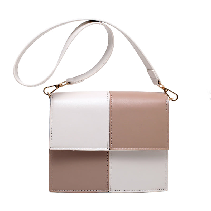 Contrast Stitching Square Shoulder Bag