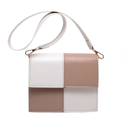 Contrast Stitching Square Shoulder Bag