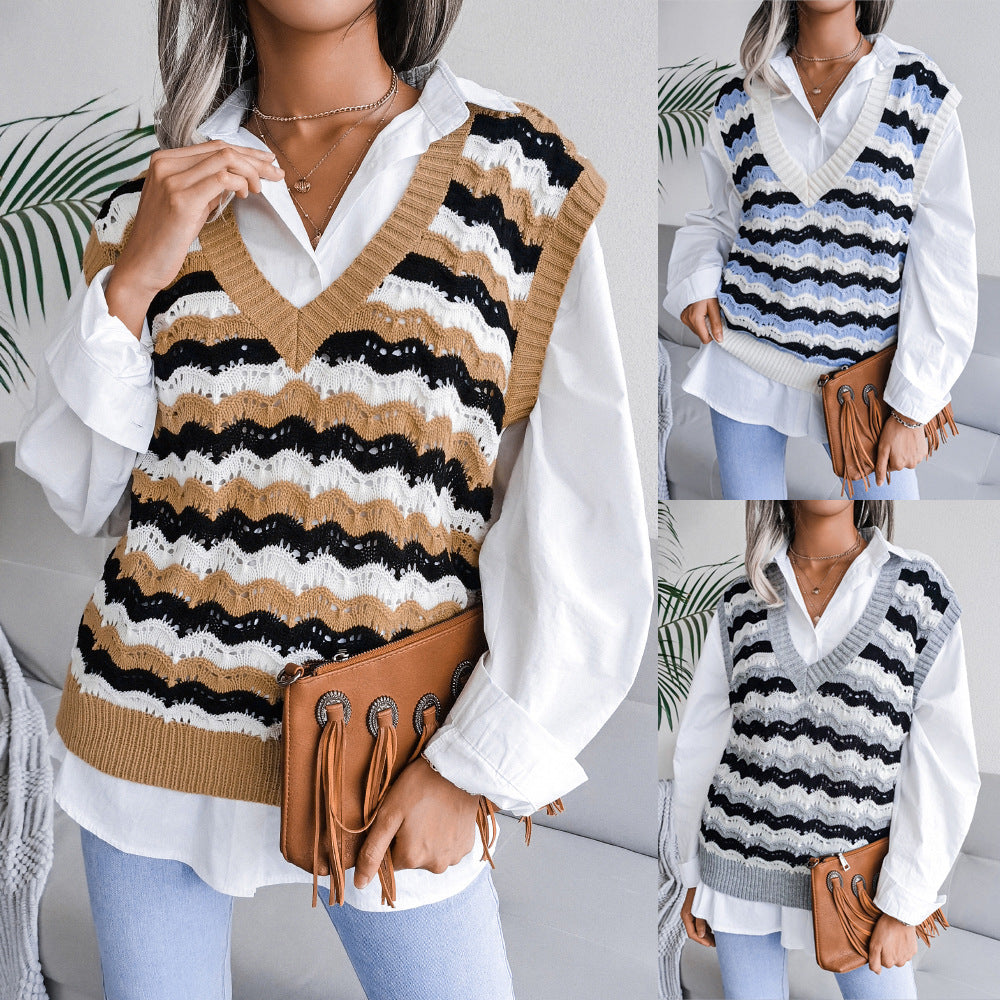 Hollow Leaf Casual Knitted Sweater