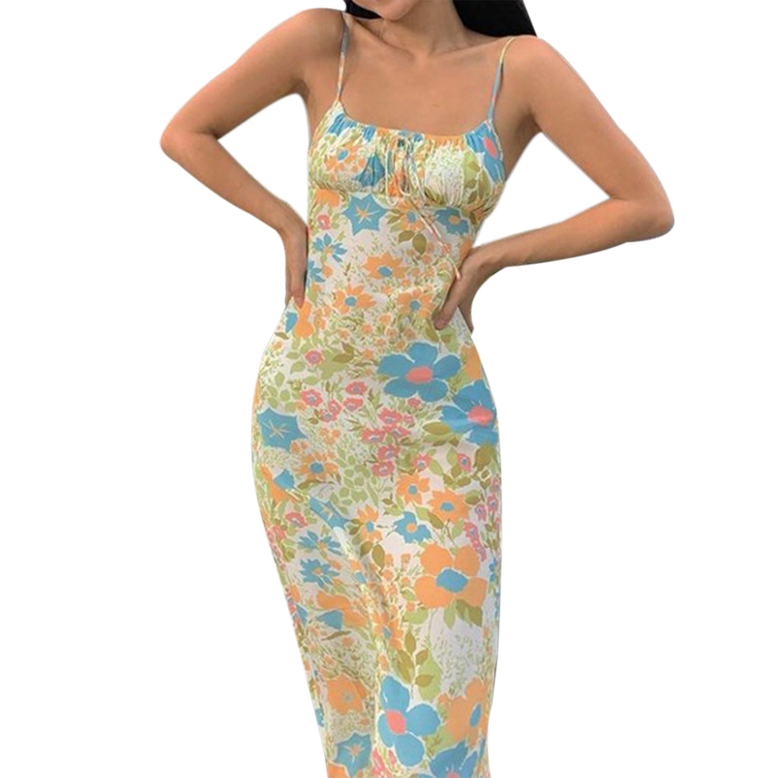 Casual Flowers Long Dress