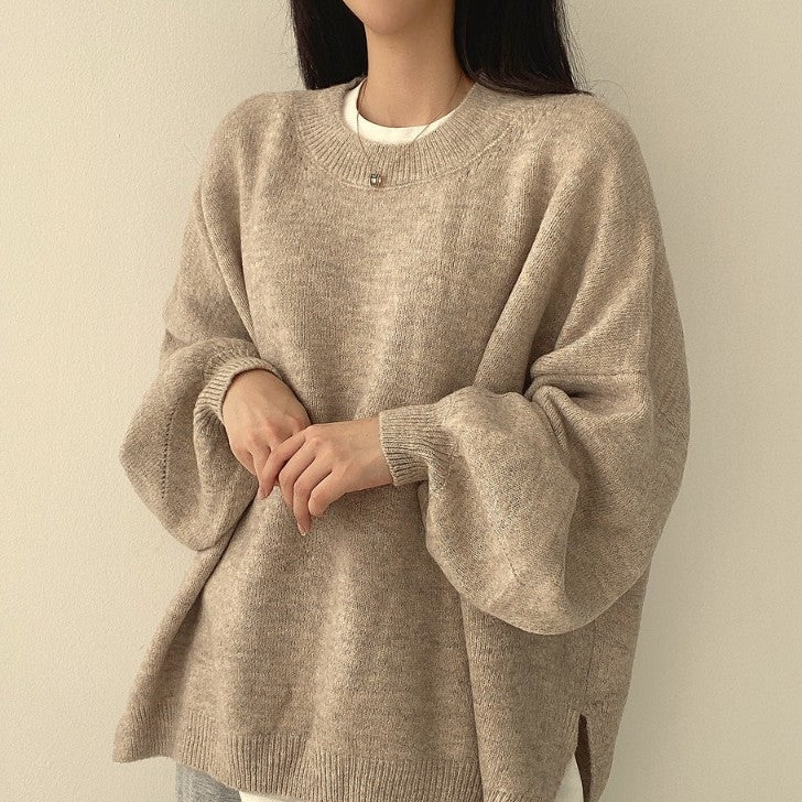 Oversized Split Hem Pullover Sweater