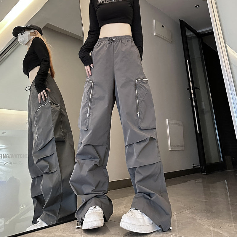 Ruched Straight Leg Cargo Pants