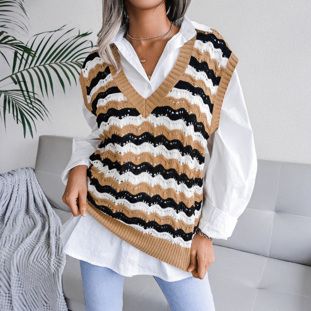 Hollow Leaf Casual Knitted Sweater