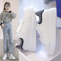 Thick-soled White Sneakers