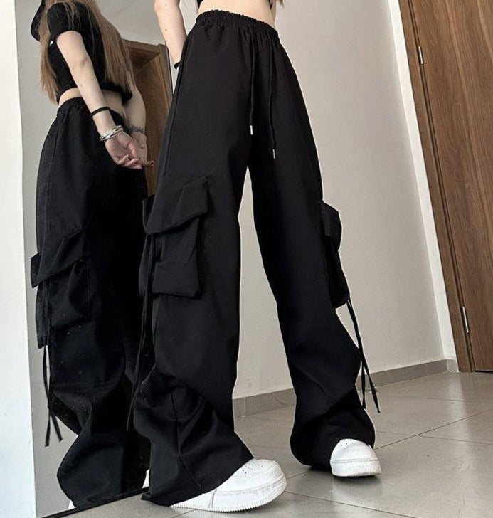 Baggy Drawstring Parachute Cargo Pants