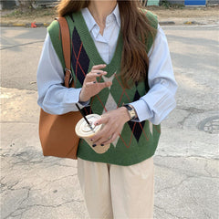 High School Crush Argyle Vest