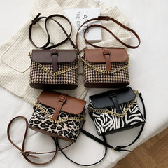 Striped Square Crossbody Bag