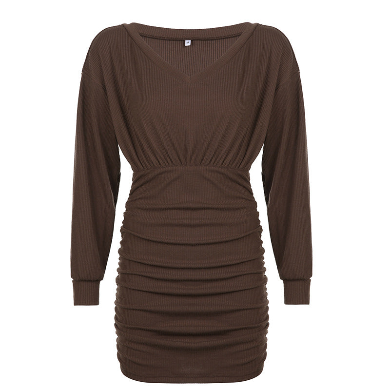 Split Long Sleeve Knit Mini Dress