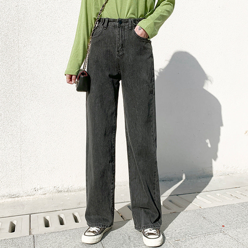 Draped straight-leg mopping pants