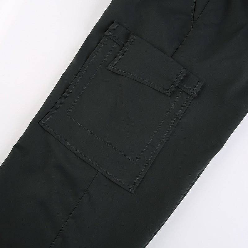 Fold Over Waist Straight Leg Pants