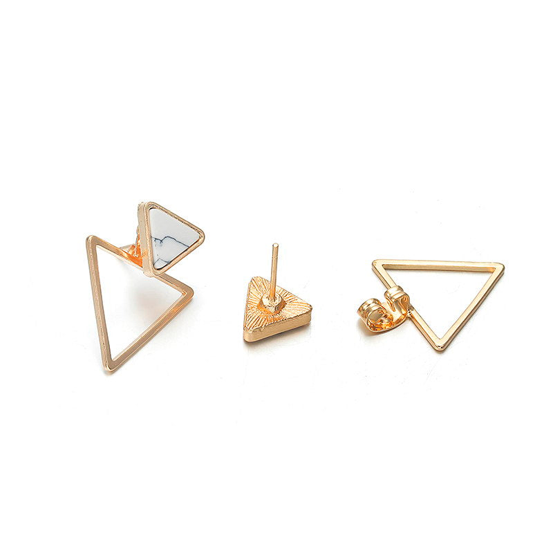 Marble Triangle Earrings