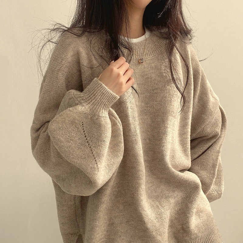 Oversized Split Hem Pullover Sweater