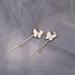 Opal Butterfly Fringe Earrings