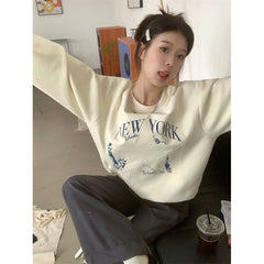 Embroidered Star Pullover Oversized Sweatshirt