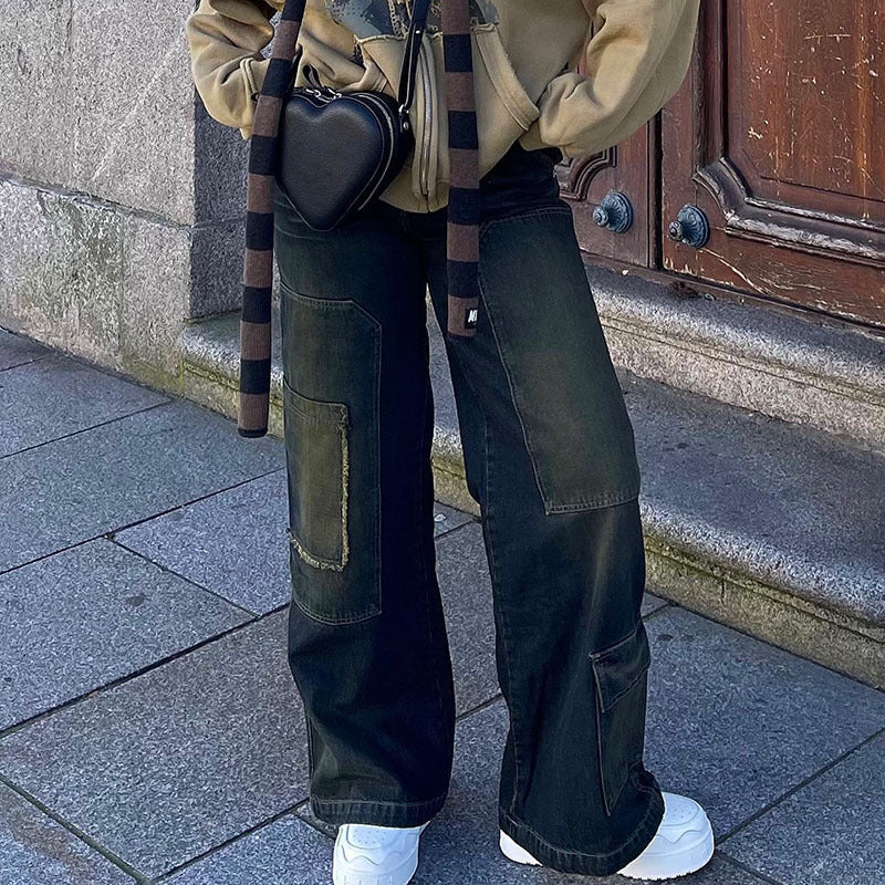 Vintage 90s Patchwork Cargo Jeans