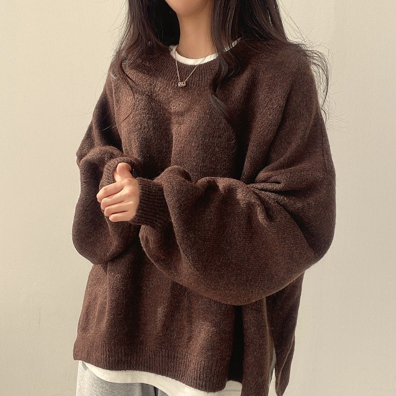 Oversized Split Hem Pullover Sweater