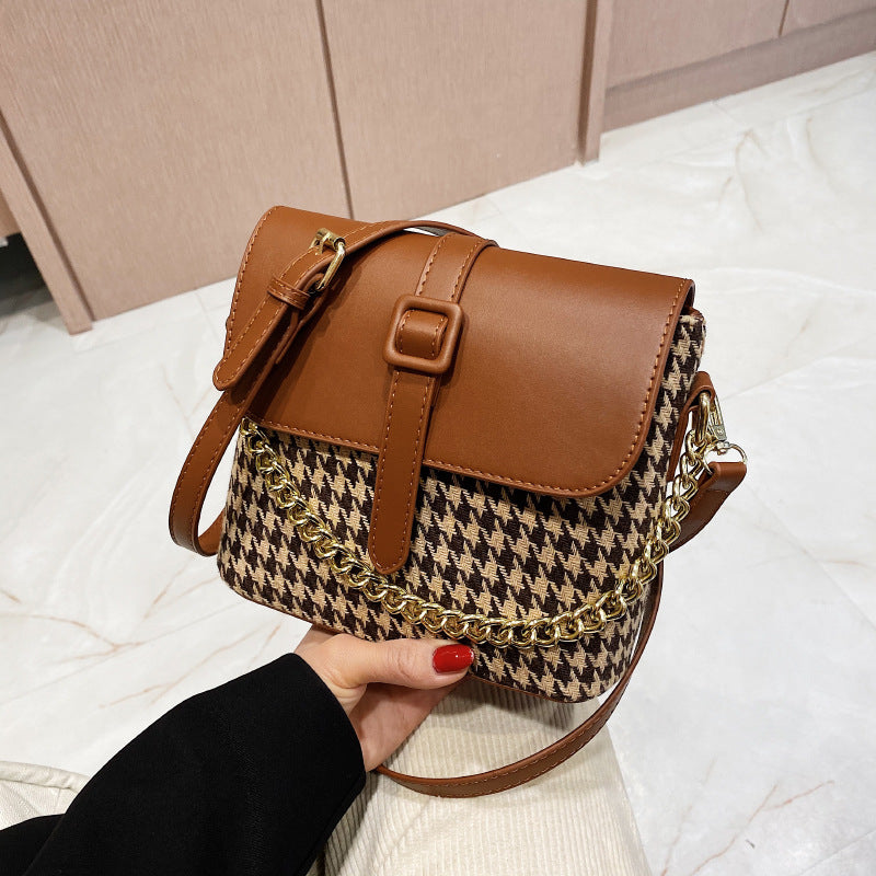 Striped Square Crossbody Bag