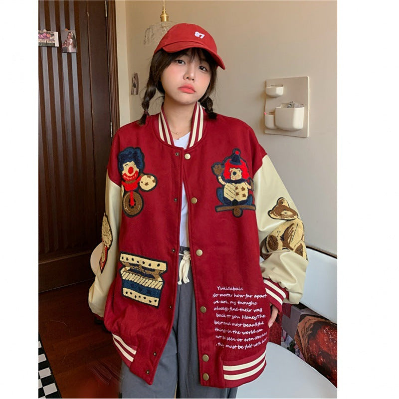 Harajuku Embroidery All-match Student Coat