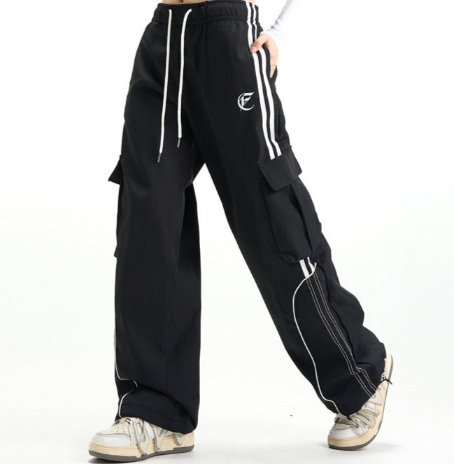 Vintage Piping Details Cargo Sweatpants