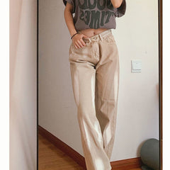 Beige Wide Leg Pants