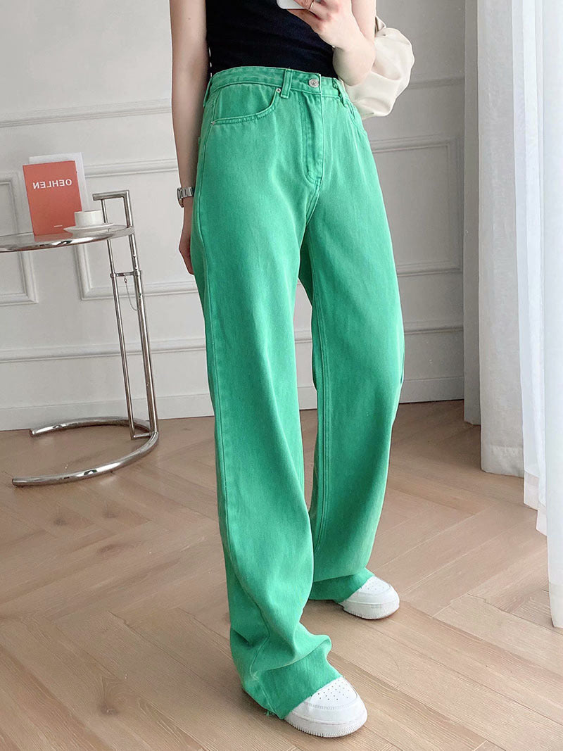 High-waist All-match Straight-leg Mopping Pants