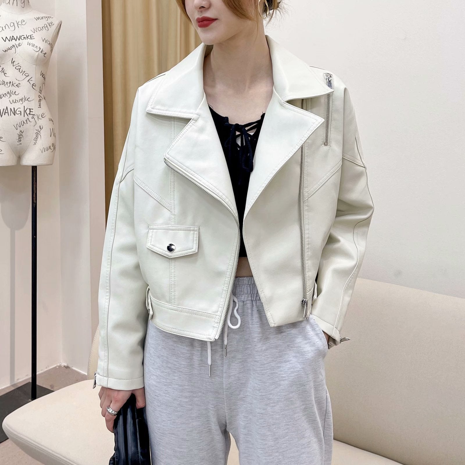 Casual Short PU Leather Jacket