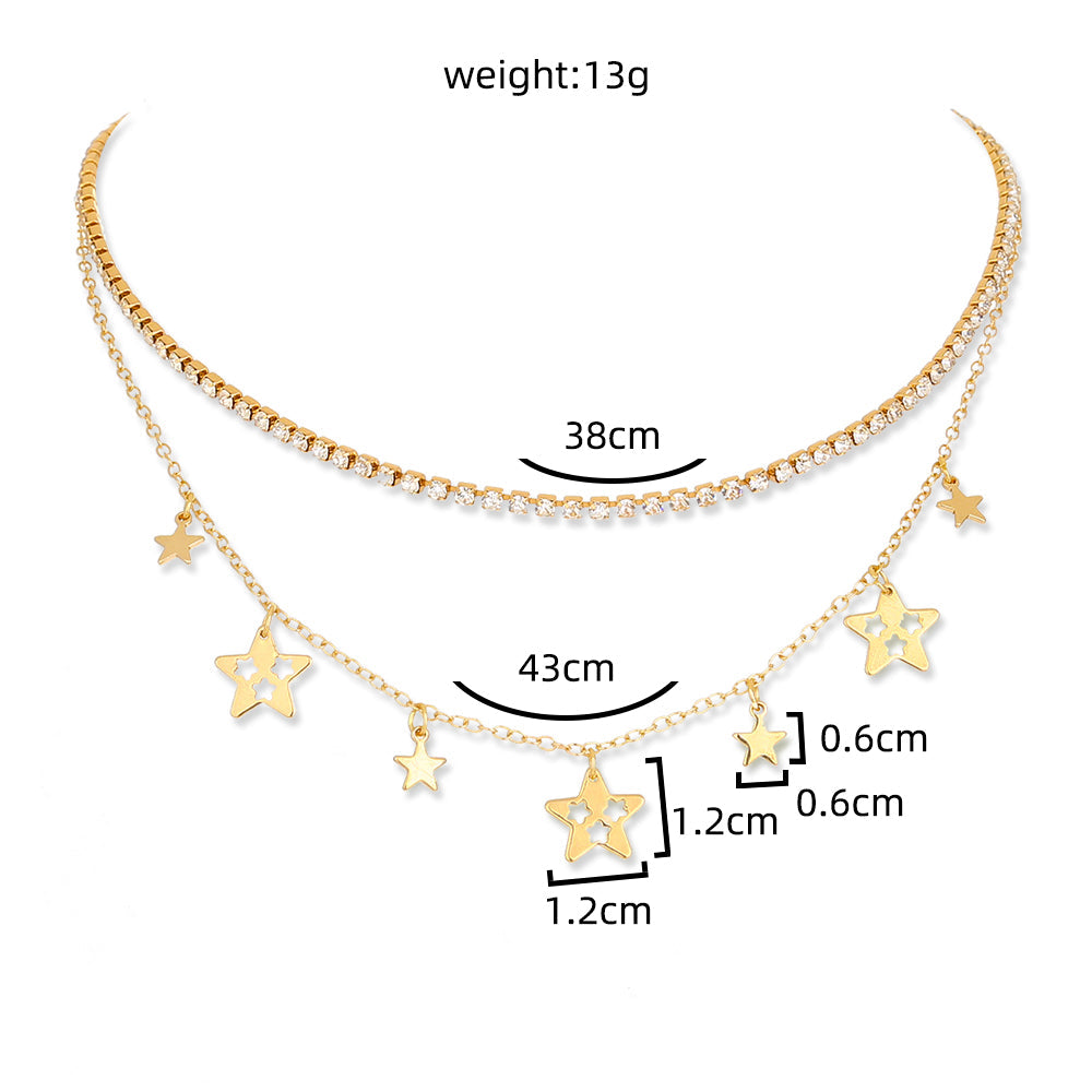 Stars White Diamonds Multiple Necklaces